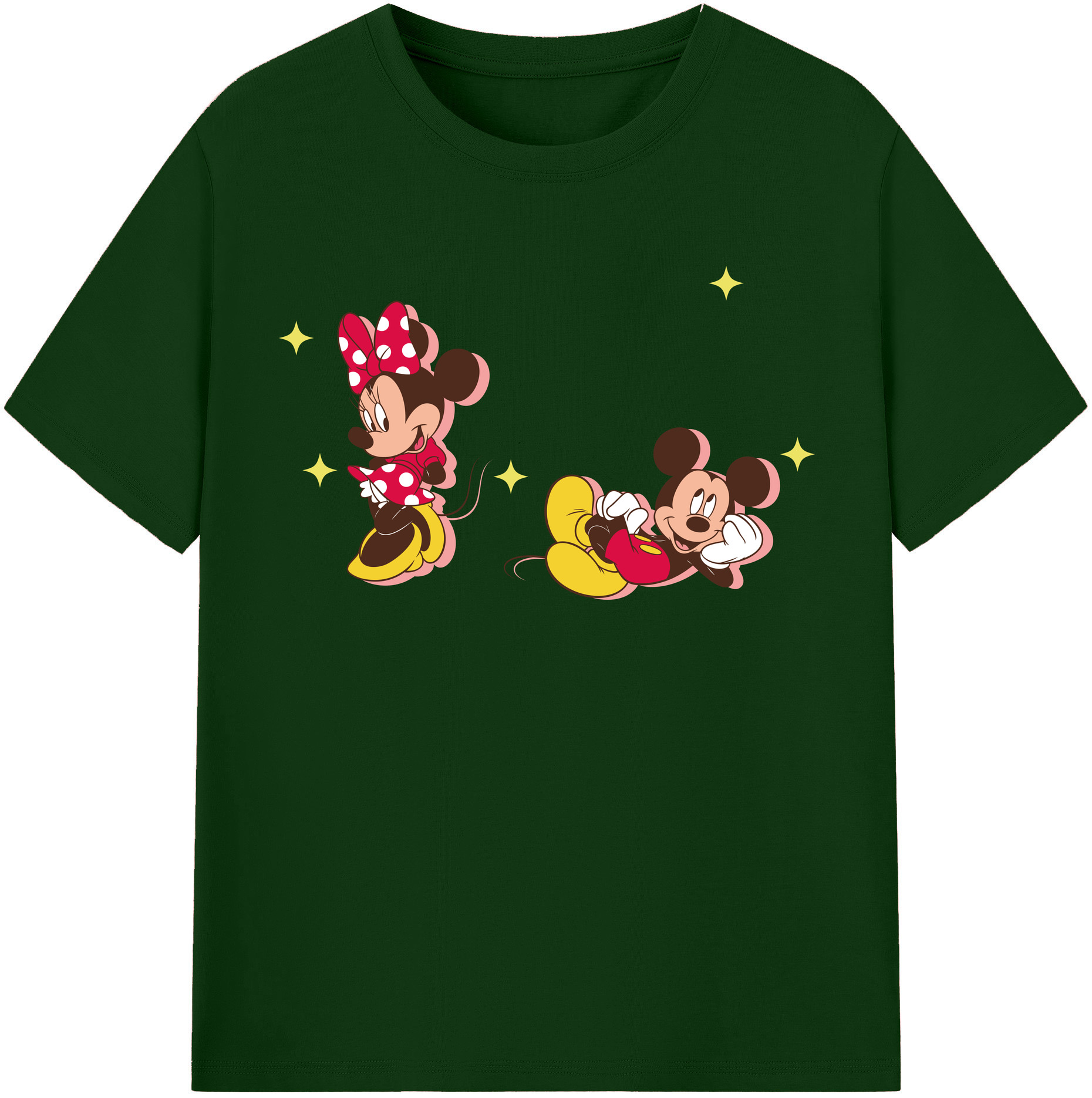 （画像用） ミッキーマウス Mickey Mouse 綿100％半袖Tシャツ（フロントプリント）